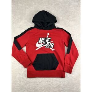 NIKE AIR JORDAN Jumpman athletic Hoodie Sweatshirt youth Medium Red Black